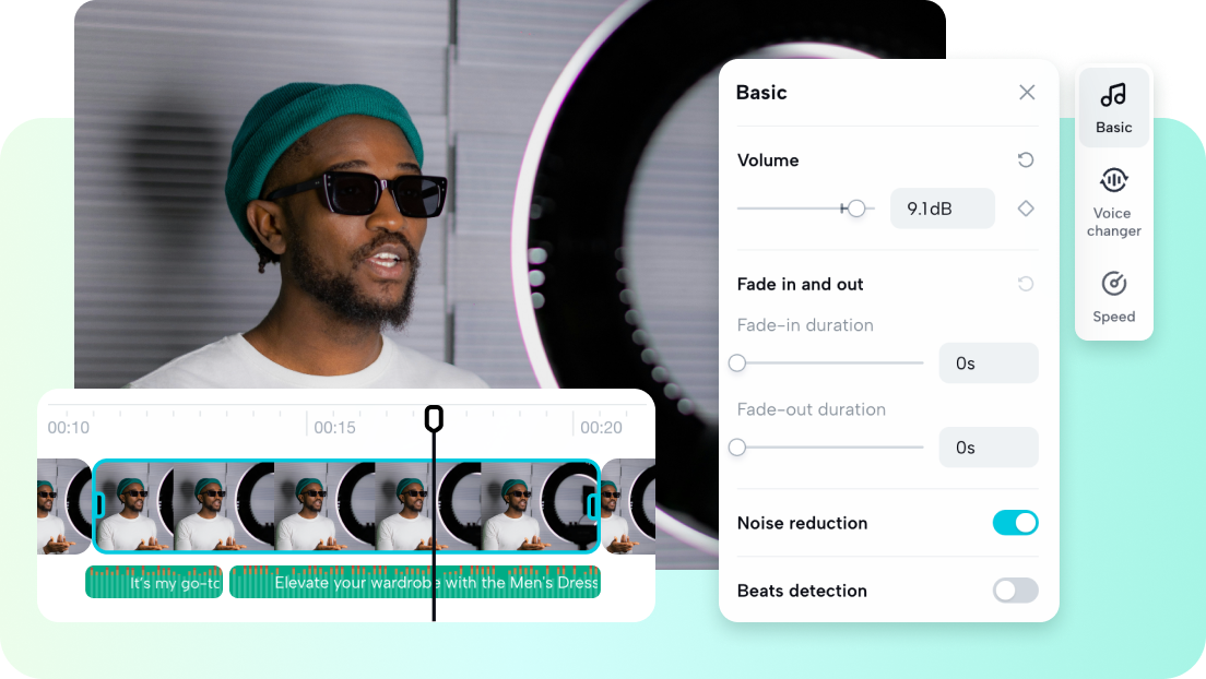 Integración perfecta con edición de audio y video
